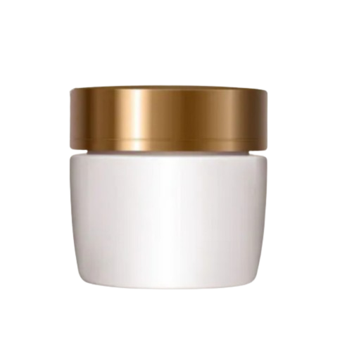 Pot blanc en plastique avec couvercle doré - Packaging cosmétique