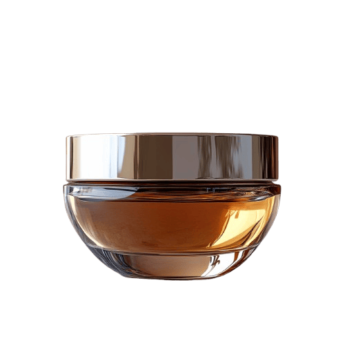 Pot luxe ambré en verre pour packaging cosmétique