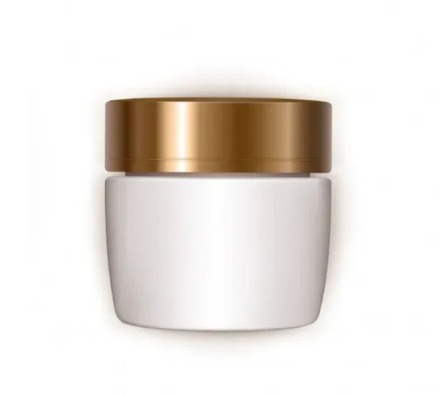 Pot blanc en plastique avec couvercle doré - Packaging cosmétique