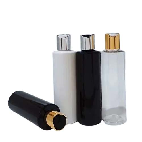 Bouteille prestige gravée en verre avec bouchon doré - Packaging cosmétique